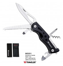 Туристичний ніж Traveler 11см Black/Blue/Red