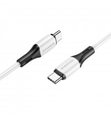 Кабель BOROFONE Type-C to Type-C,,, silicone, silicone connectors, White ( )
