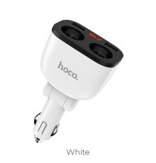 Автомобільний зарядний пристрій HOCO Power ocean cigarette lighter in-car charger with digital display White ( )
