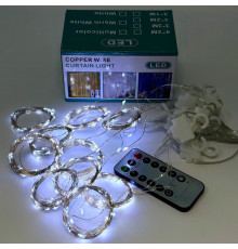 Гірлянда Водоспад Led (10 pcs) на мідному дроті Білий від USB з пультом