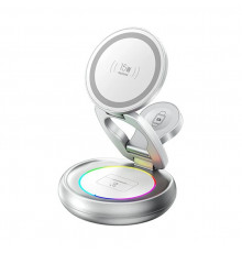 Бездротовий зарядний пристрій REMAX. Upgrade free metal foldable rotatable magnetic in wireless charger Sliver ( )