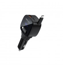 Автомобільний зарядний пристрій ACEFAST car charger with telescopic cable Black ( )