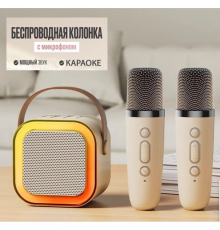 Бездротова караоке-система з мікрофонами та RGB підсвічуванням, портативна блютуз колонка