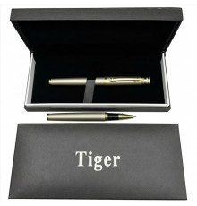 Подарункова ручка ролерна Tiger у футлярі (золотисто-срібляста)