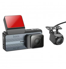 Відеореєстратор HOCO driving recorder display GPS(with rear camera) Silvery Gray ( )