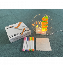 Світлодіодний нічник-дошка для нотаток WordPad см, кругла LED дошка для записів з маркером від USB