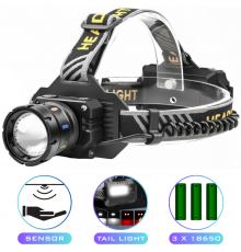 Ліхтар налобний NIGHT VISION FLUORESCENCE, Motion Sensor,, Power Bank, ЗП Type-C, zoom, Box