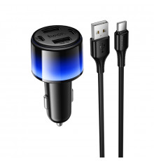 Автомобільний зарядний пристрій HOCO Vivido ) car charger set(Type-C) Black ( )