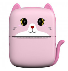 Дитячий термопринтер Cat printer pink, bluetooth, ЗП Type-C