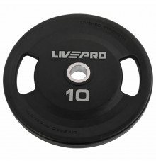 Блини диски поліуретанові 2 Handle металева втулка LiveUp LP8337-10 ø51мм 10кг чорний