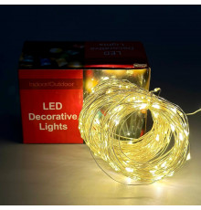 Світлодіодна гірлянда Xmas Крапля роси Led Теплий на мідному дроті від батарейок+USB