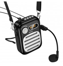 Портативна колонка з гарнітурою HOCO Lemony speaker with wired microphone,, Black ( )