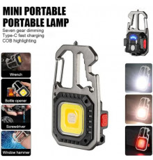 Ліхтар MULTIFUNCTIONAL ULTRA(White+Yellow+Red), multitool, Li-Ion акумулятор, магніт, карабін, викрутка, ЗП Type-C