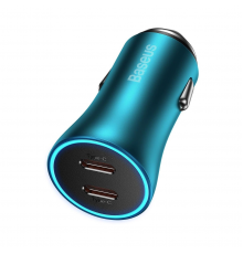 Автомобільний зарядний пристрій Baseus Golden Contactor Pro Dual Fast Charger Car Charger C+C Blue ( )