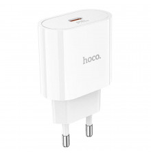 Мережевий зарядний пристрій з кабелем HOCO Metro single port charger set(Type-C to Type-C) White ( )