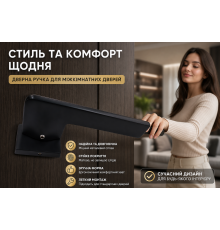 Дверна ручка для міжкімнатних дверей, чорна матова