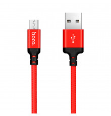 Кабель HOCO USB to Micro,,, nylon, aluminum connectors Black-red ( )