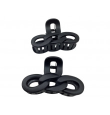 Шпилька-краб для волосся з ланцюжком, чорна