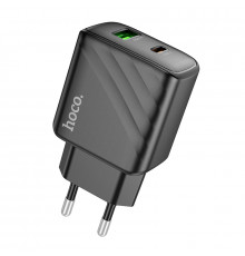 Мережевий зарядний пристрій HOCO Sunlight dual port. charger Black ( )