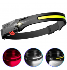 Ліхтар налобний 5808А-LM+COB(White+Red), Motion Sensor, Li-Ion аккум., ЗП Type-C, Box