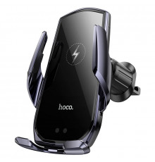 Автотримач для телефона з БЗП HOCO Plus Enlightener infrared induction wireless charging car holder(air outlet) Black metal gray ( )