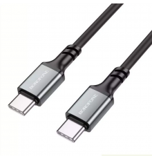 Кабель BOROFONE Type-C to Type-C Famous silicone charging data cable Black ( )