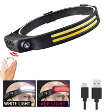 Ліхтар налобний (White+Red), Motion Sensor, Li-Ion акум., ЗП Type-C, Box