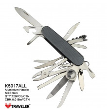 Ніж багатофункціональний Traveler функцій, 9см Black/Red/Blue/Orange/Green