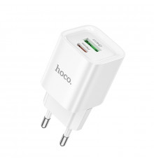 Мережевий зарядний пристрій HOCO Charm. charger (EU) White ( )