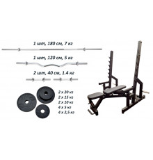 Лава Black Rock + Стійки Black Rock + Набір металевих гумових дисків 120 кг