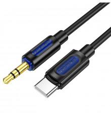 Аудіокабель BOROFONE Type-C to. male, silicone,, Black ( )
