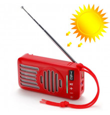Bluetooth-колонка, speakerphone, радіо, сонячна батарея, red