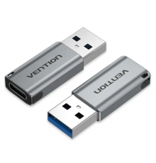 Адаптер Vention USB. Male to USB-C Female Adapter Gray Aluminum Alloy Type ( ) ( )