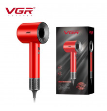 Фен професійний VGR RED, рівні обдування, рівні температури, Вт, RPM