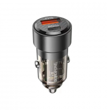 Автомобільний зарядний пристрій BOROFONE Smart dual port. car charger Transparent Black ( )