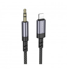 Аудіокабель BOROFONE iP to. male, nylon braid,, Metal Grey ( )