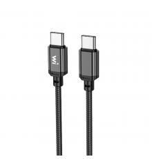 Кабель Wibrand Cobra nylon charging data cable for Type-C to Type-C Black (WI. )