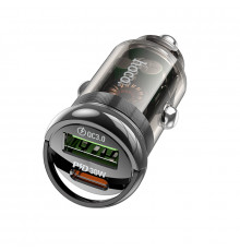 Автомобільний зарядний пристрій HOCO Vision. car charger Transparent Black ( )