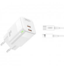 СЗУ XO PD GaN lamp display fast Charger with Lightning cable