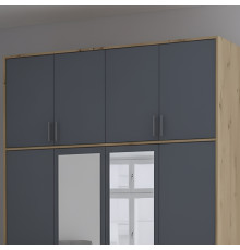 Антресоль висока Doros Ронді Дуб Артизан/Графіт 4 ДСП 160х52х65 (DRS-011907)