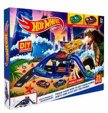 Траса з гірками та паркінгом Hot Wheels деталей (60 шт)