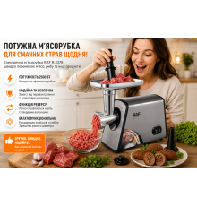 Електром'ясорубка RAF, Вт, кухонна електрична м'ясорубка