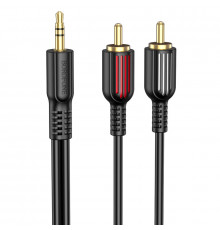 Аудіокабель BOROFONE. male to double lotus RCA, PVC,,, Black ( )