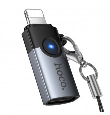 Перехідник HOCO C male to USB female OTG transparent adapter Black ( )
