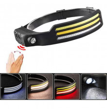 Ліхтар налобний (White+Yellow+Red), Motion Sensor, Li-Ion акум., ЗП Type-C, Box