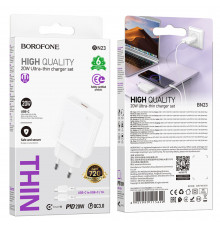 Мережевий зарядний пристрій Borofone Wish GaN Type-C to Type-C