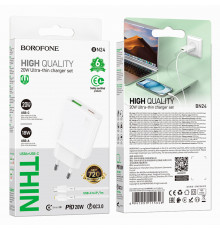 Мережевий зарядний пристрій Borofone Wish GaN. Type-C to Lightning