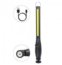 Ліхтар WORKLIGHT, Li-Ion акумулятор, поворот º + º, магніт, гак, ЗП microUSB