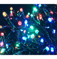 Вулична світлодіодна гірлянда-нитка Космос LED, мультиколор, чорний дріт