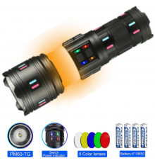 Ліхтар NIGHT VISION FLUORESCENCE LASER LED,, Power Bank, ЗП Type-C, zoom, фільтрів